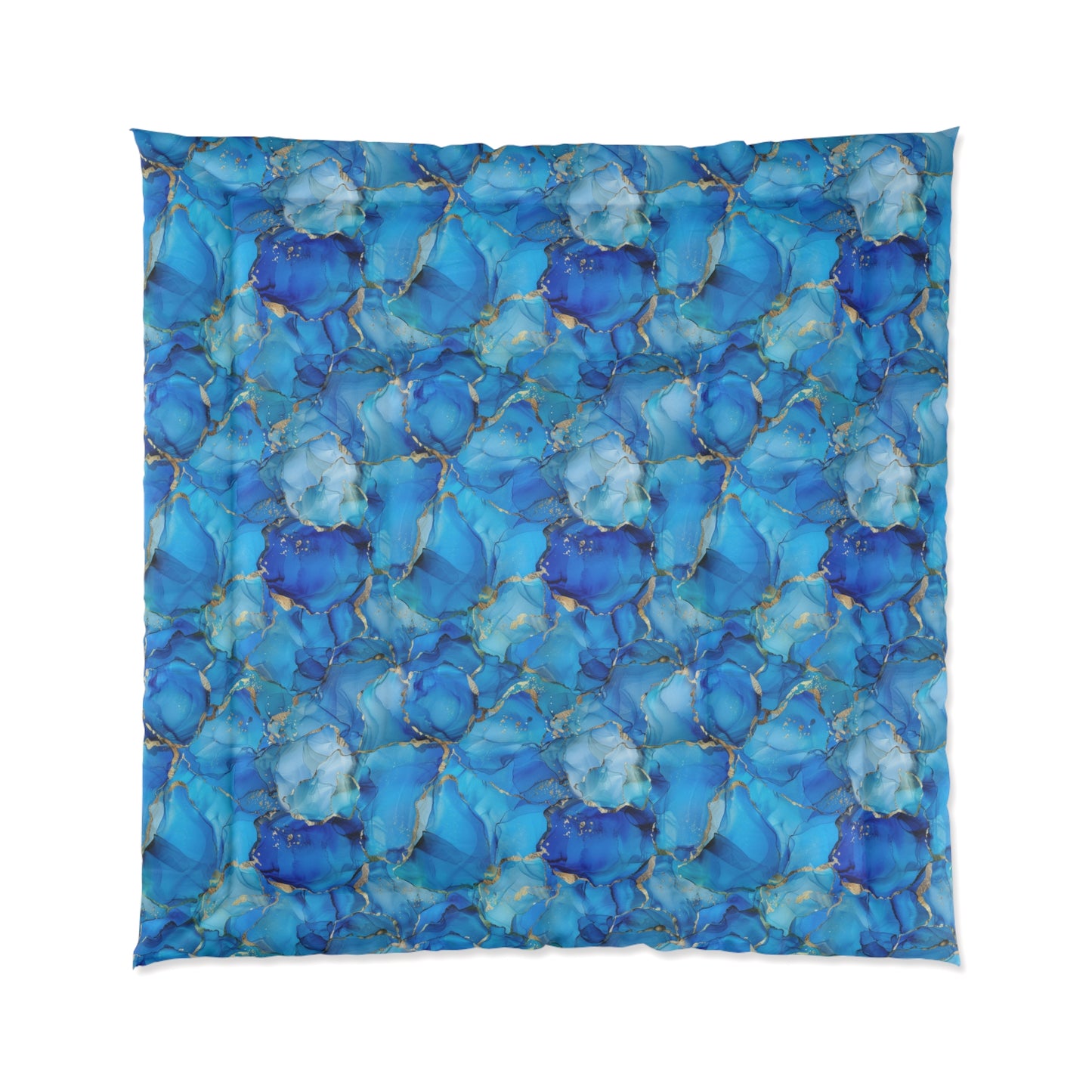 Turquoise Marble Print Comforter