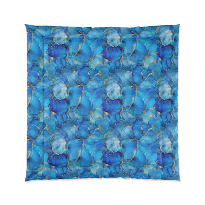 Turquoise Marble Print Comforter