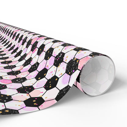 Pink Soccer Fever Wrapping Paper