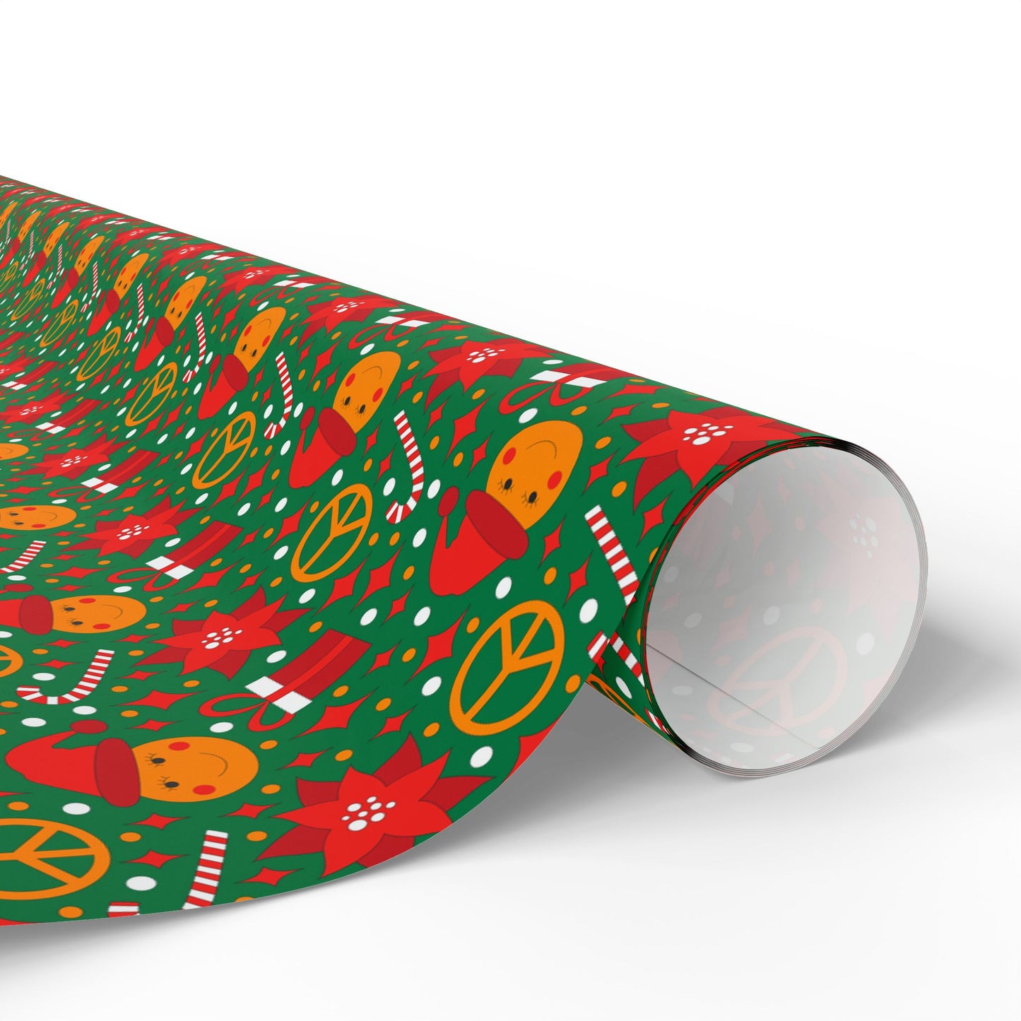 Smiley Face/Santa Hat/Poinsettia Christmas Wrapping Paper