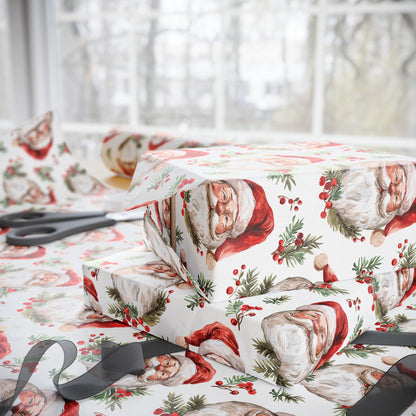 Berry Merry Santa Wrapping Paper