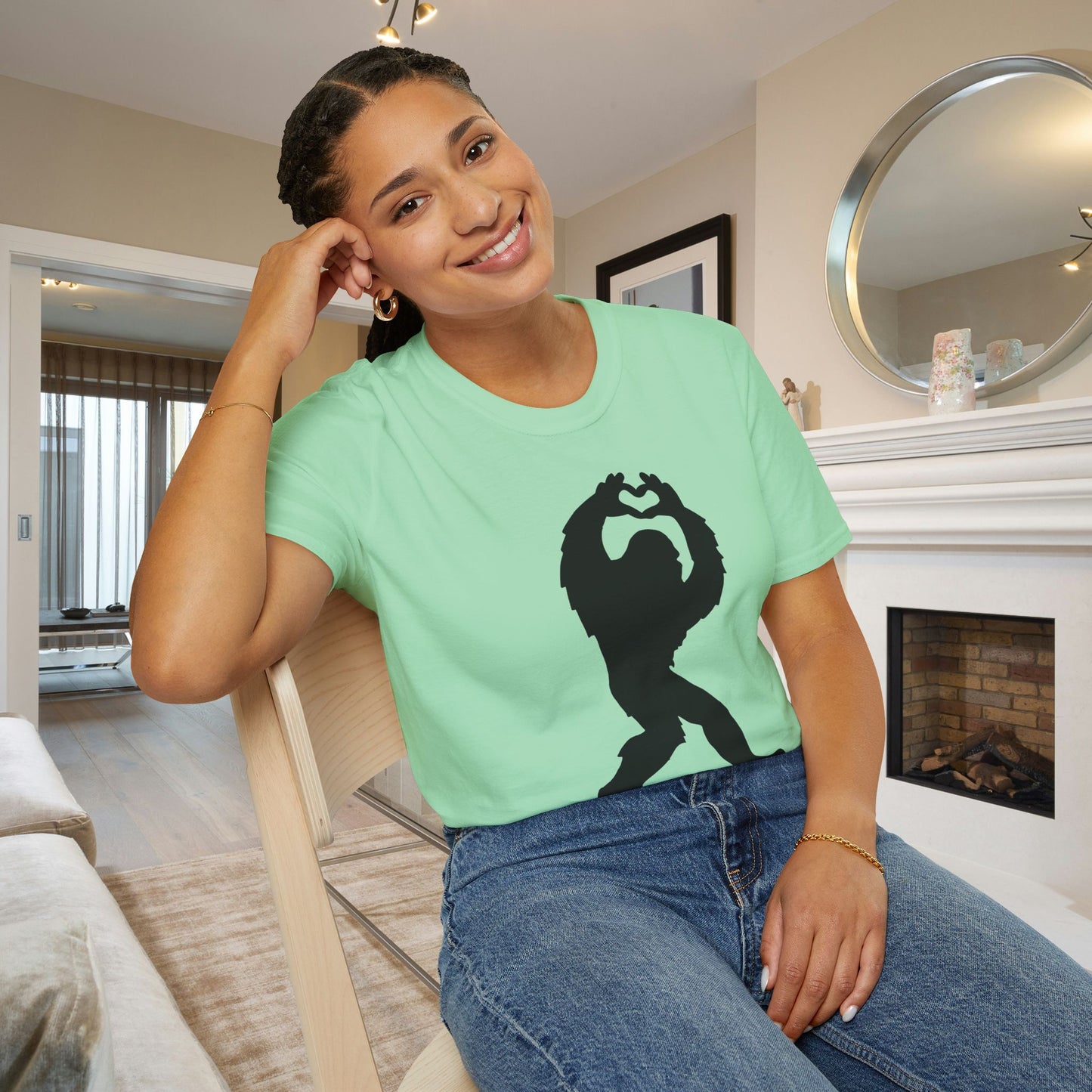 Bigfoot Loves You Adult T-shirt