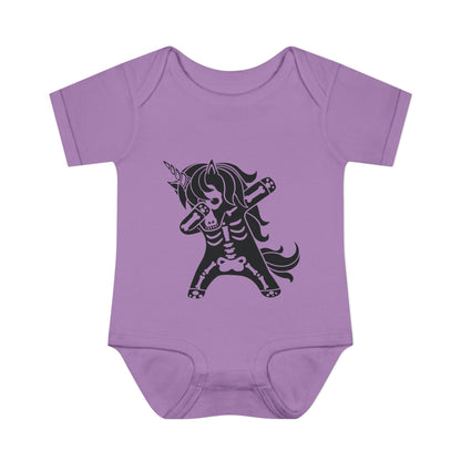 Dabbing Unicorn Skeleton Infant Baby Rib Bodysuit