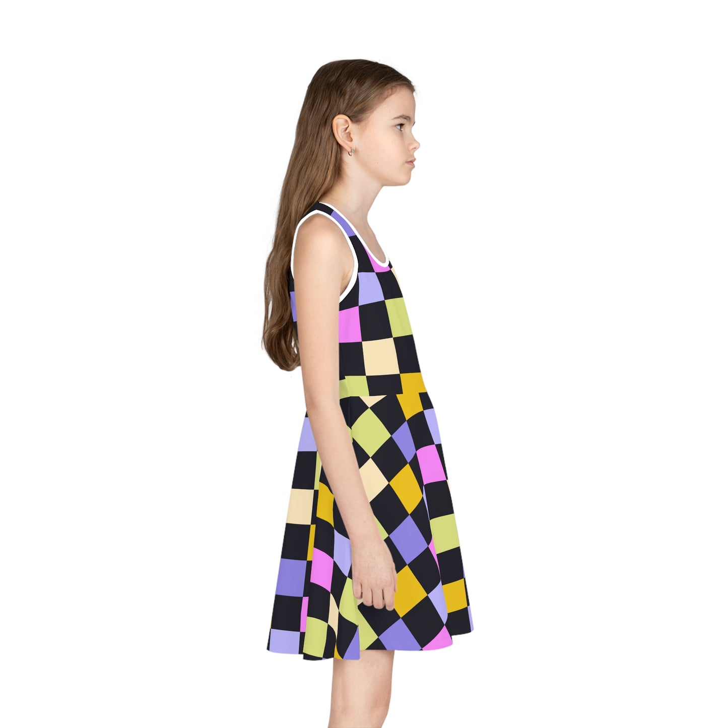 Joyful Checkerboard Girls Sundress
