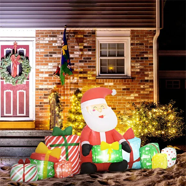 Santa Among Presents Lighted Inflatable