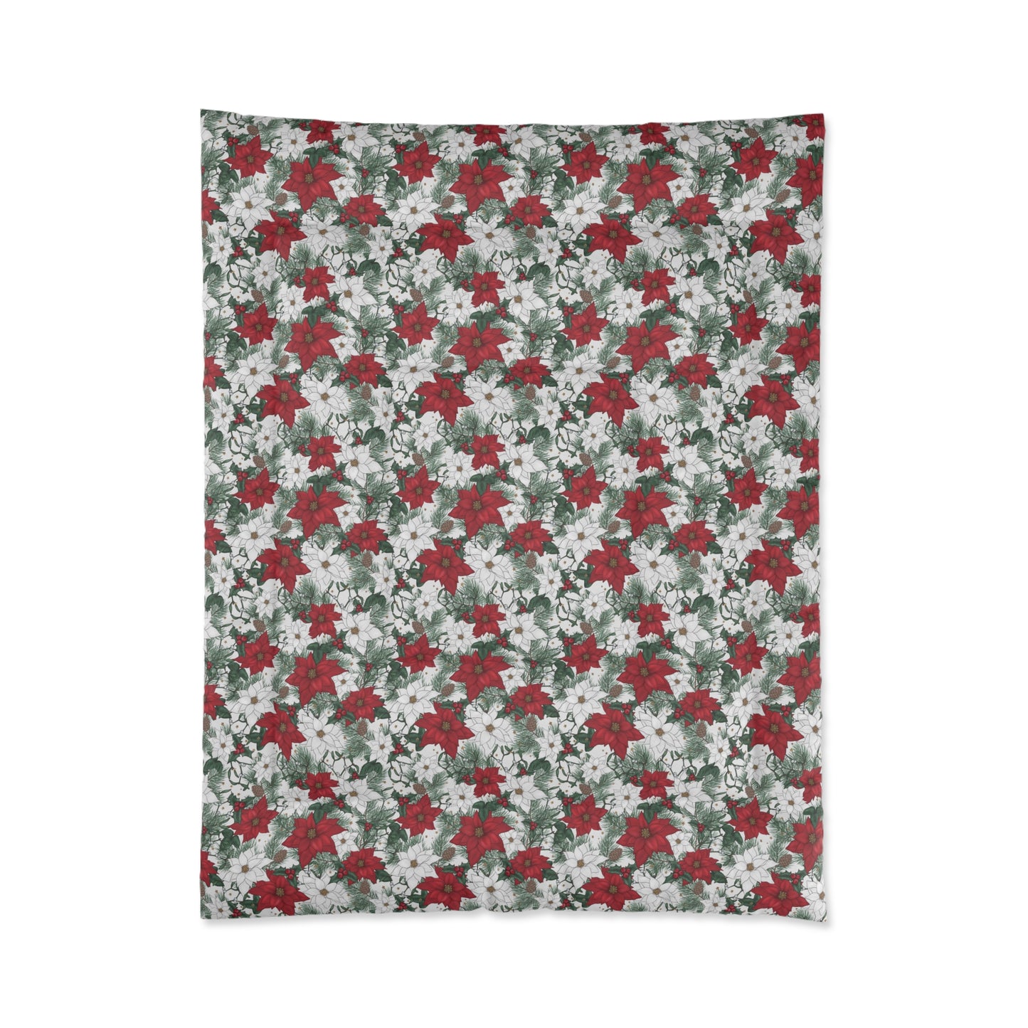 Winter Poinsettia Garden Comforter