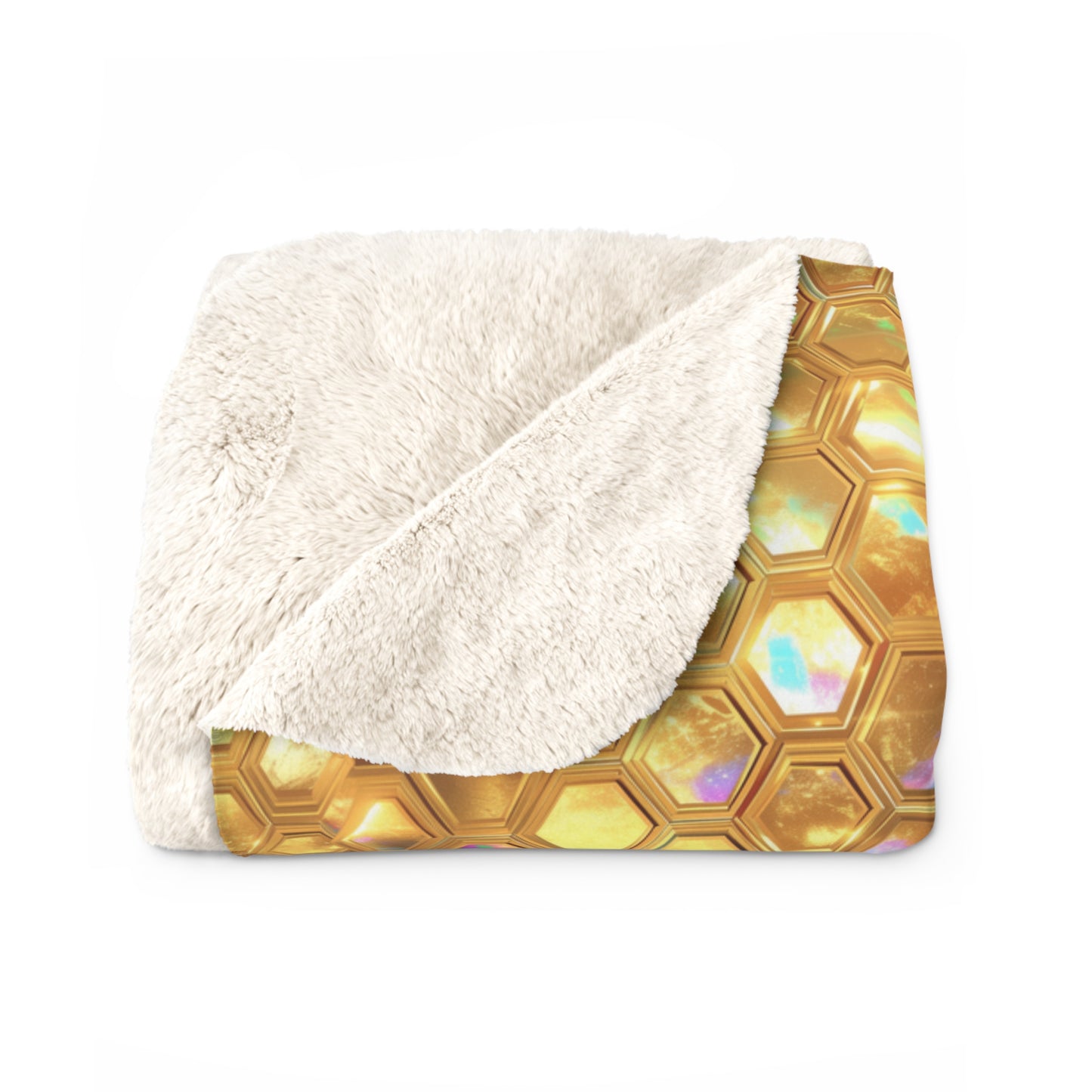 Golden Prism Grid Fleece Blanket
