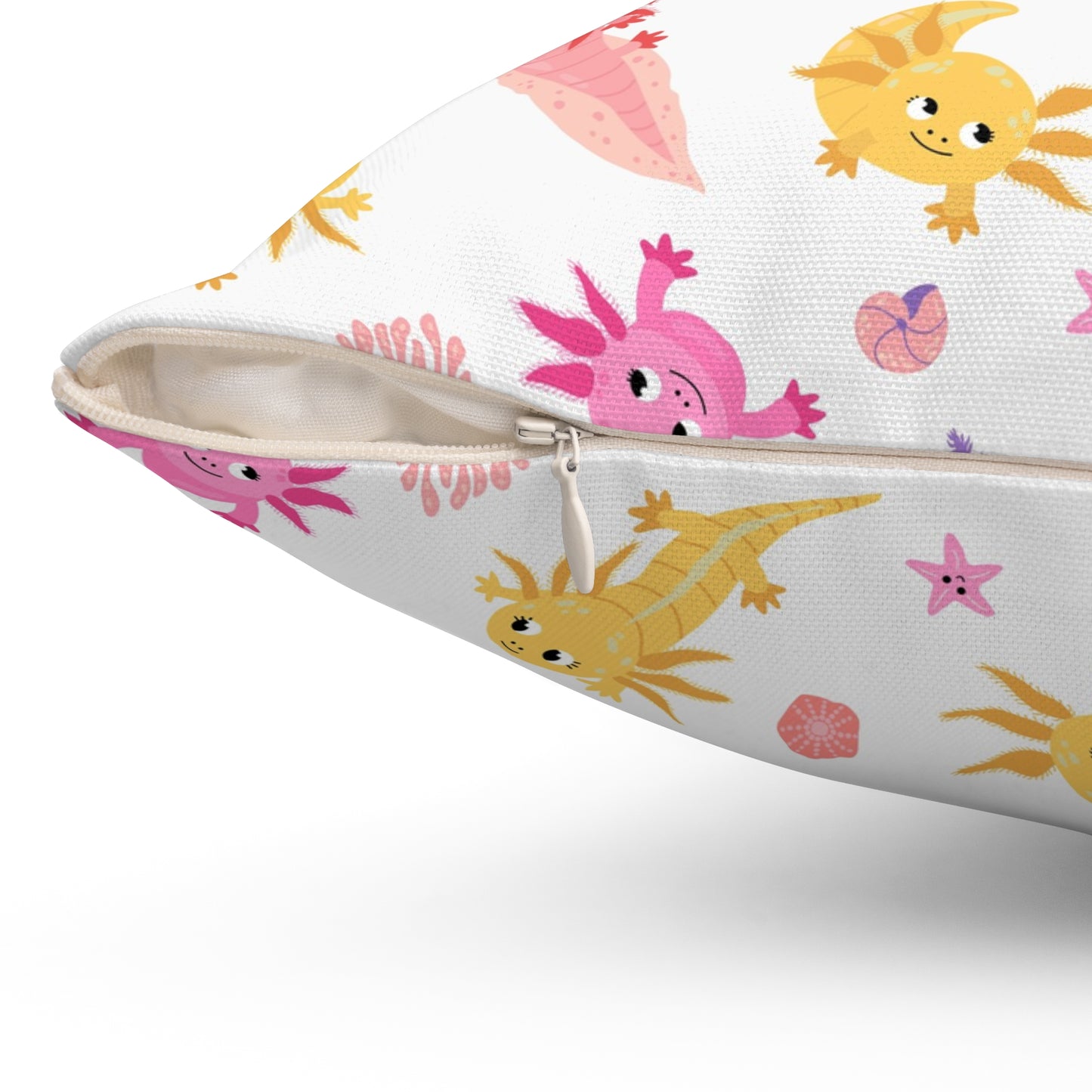 Axolotl Whimsy Throw Pillow