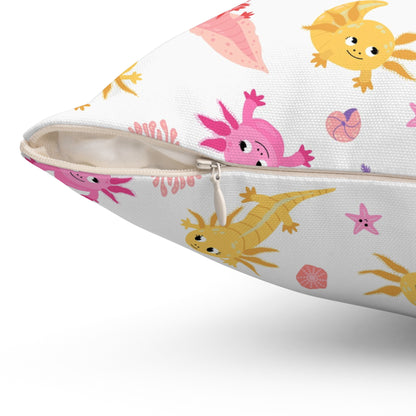 Axolotl Whimsy Throw Pillow