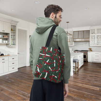 Holiday Brushstrokes Canvas Tote Bag