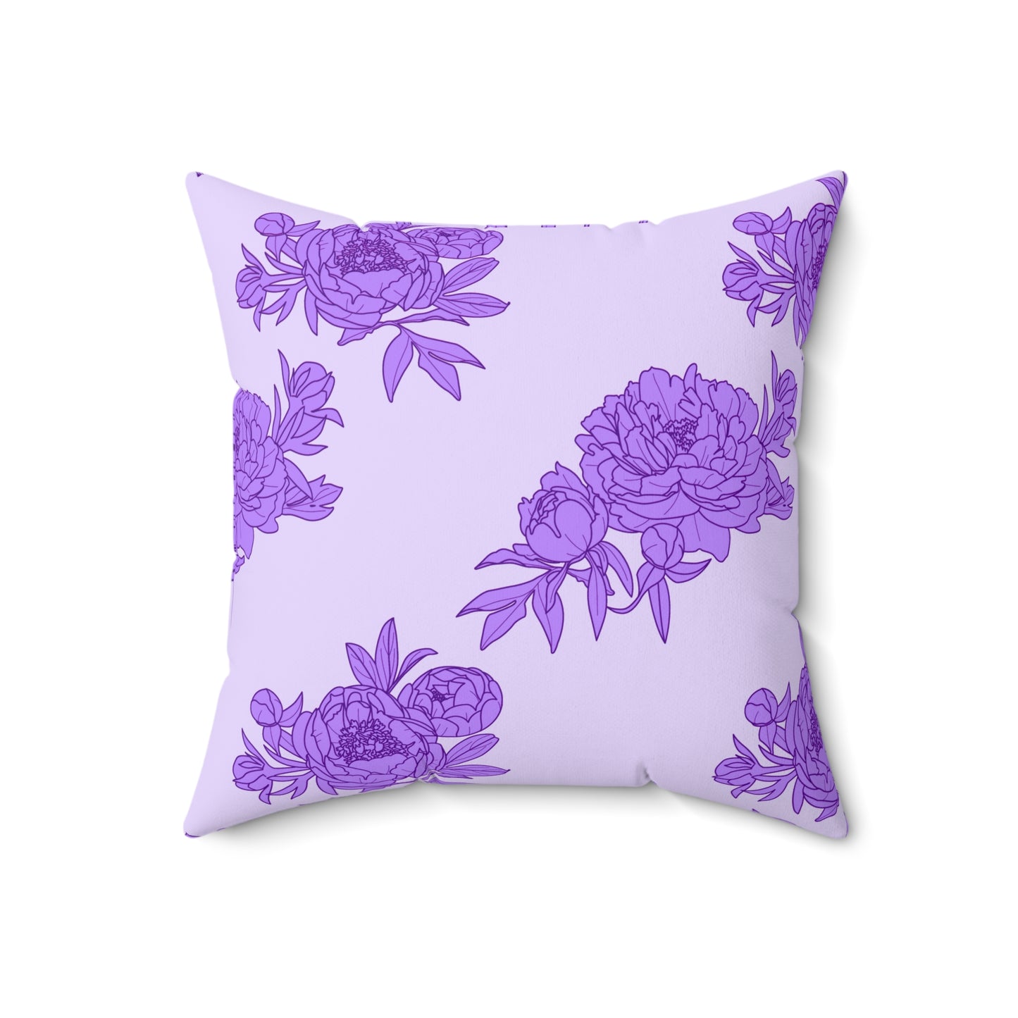 Royal Orchid Peonies Throw Pillow