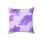 Royal Orchid Peonies Throw Pillow