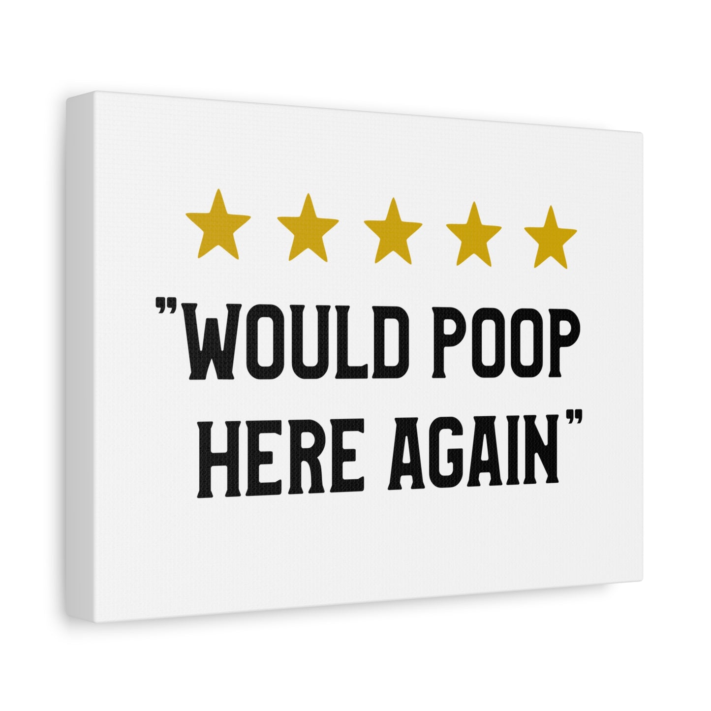 5 Stars Would Poop Here Again Canvas Art