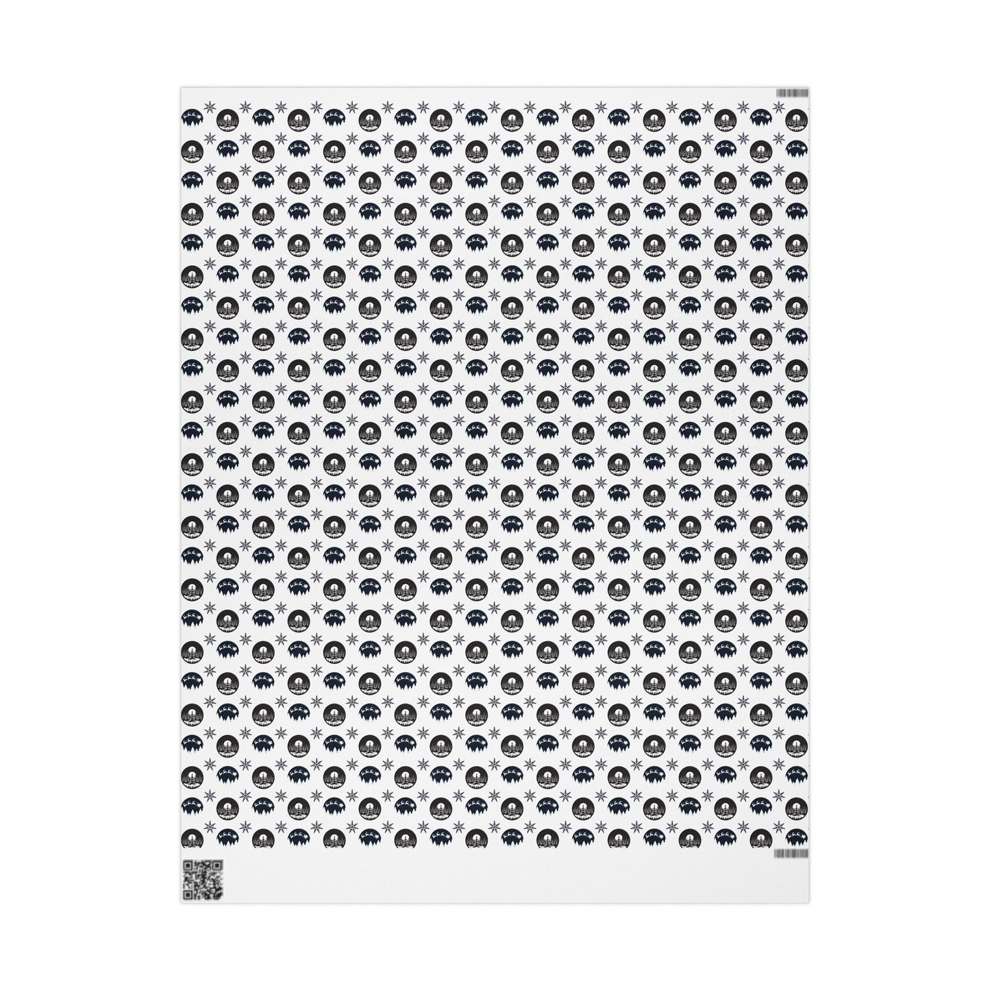 Round Christmas Nights Silhouette Wrapping Paper