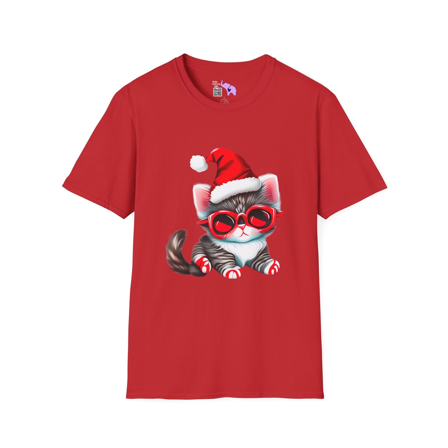 Santa Kitten Adult T-shirt