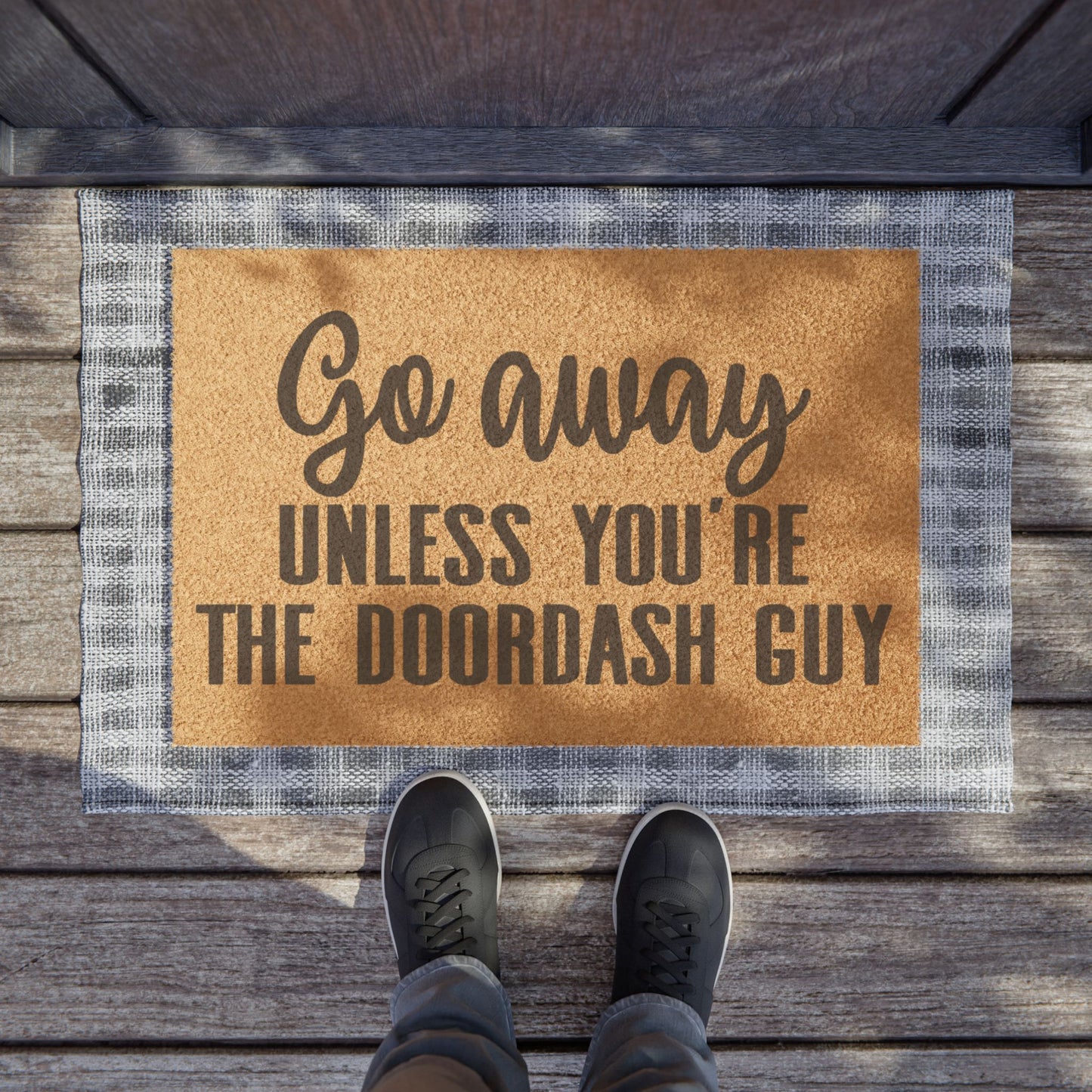 Go Away Unless You're The Doordash Guy Coconut Fiber Doormat