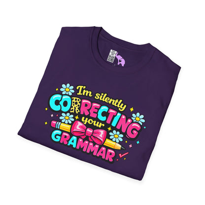 I'm Silently Correcting Your Grammar (Colorful) Adult T-shirt
