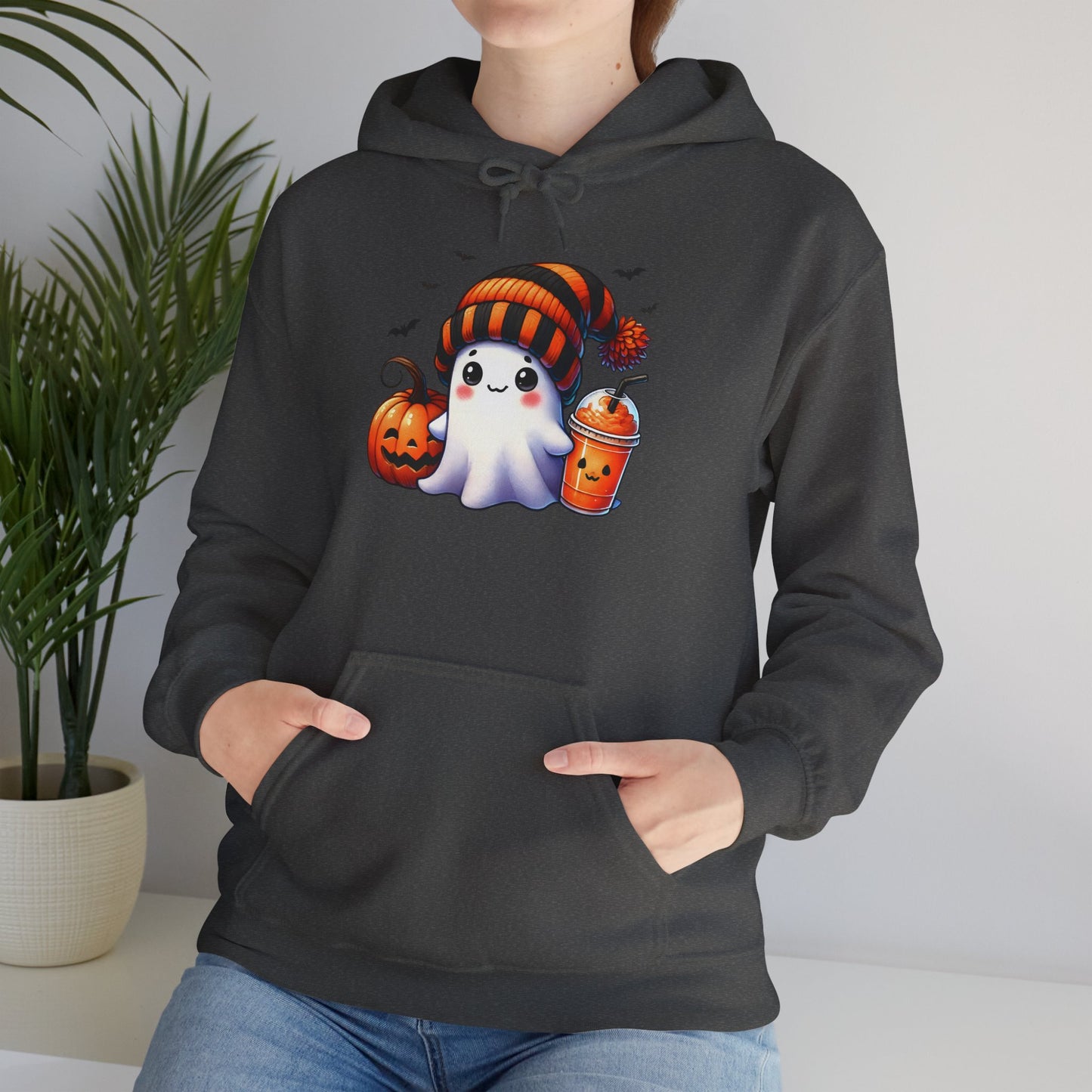 Cute Ghost and Pumpkins Heavy Blend™ Hooded Sweatshirt