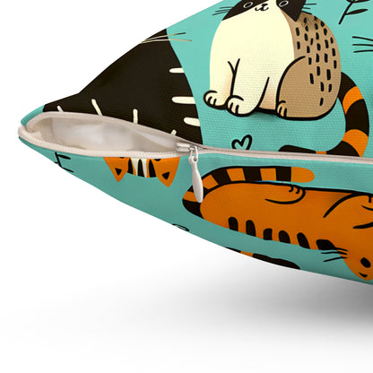 Whimsy Whiskers Throw Pillow