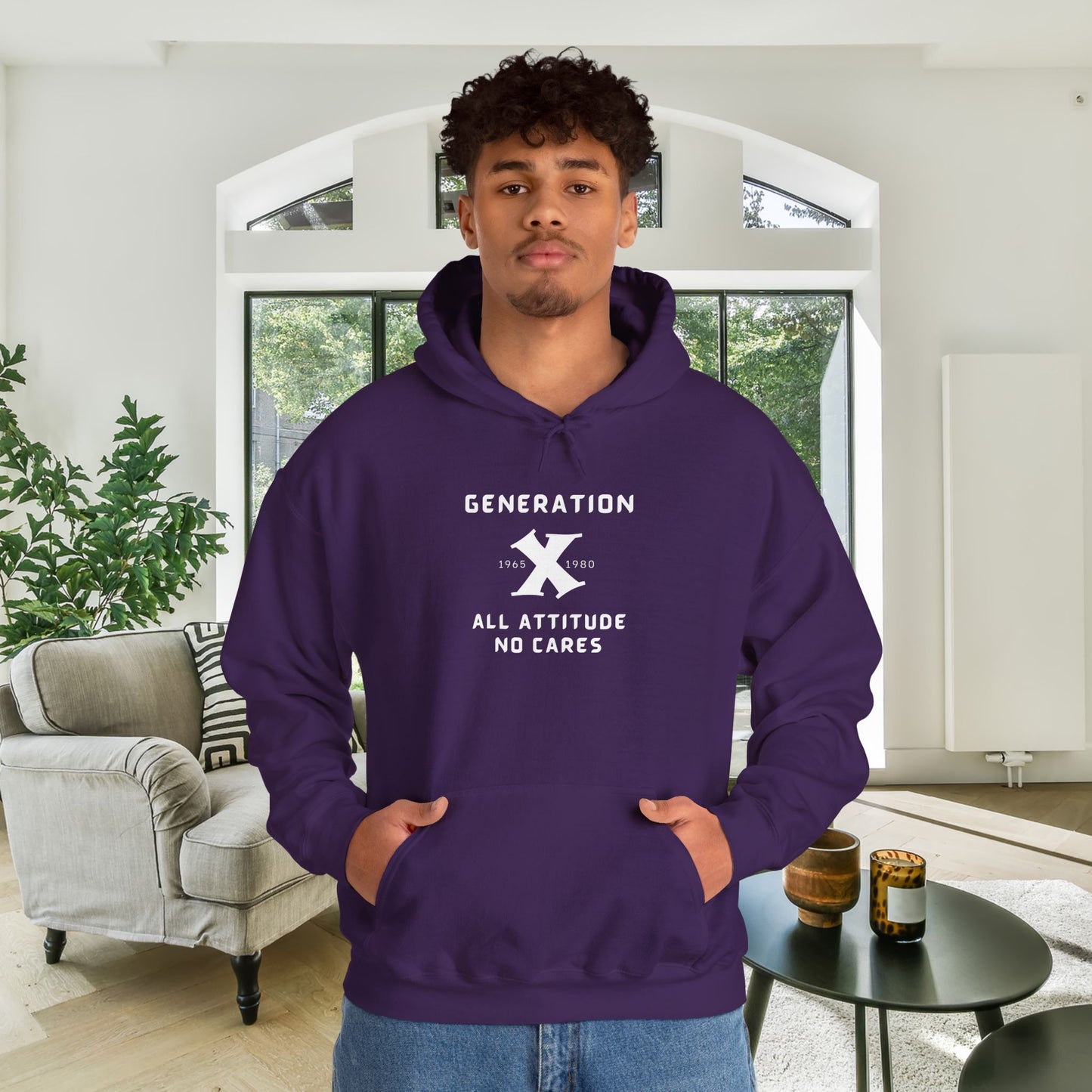 Gen X All Attitude No Cares Heavy Blend™ Hooded Sweatshirt