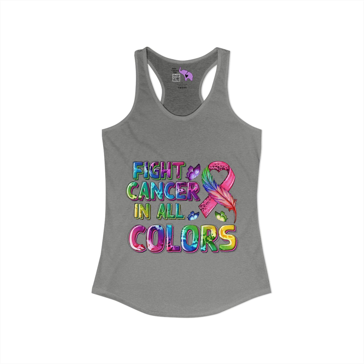 Fight Cancer In All Colors 8 Women's Ideal Racerback Tank