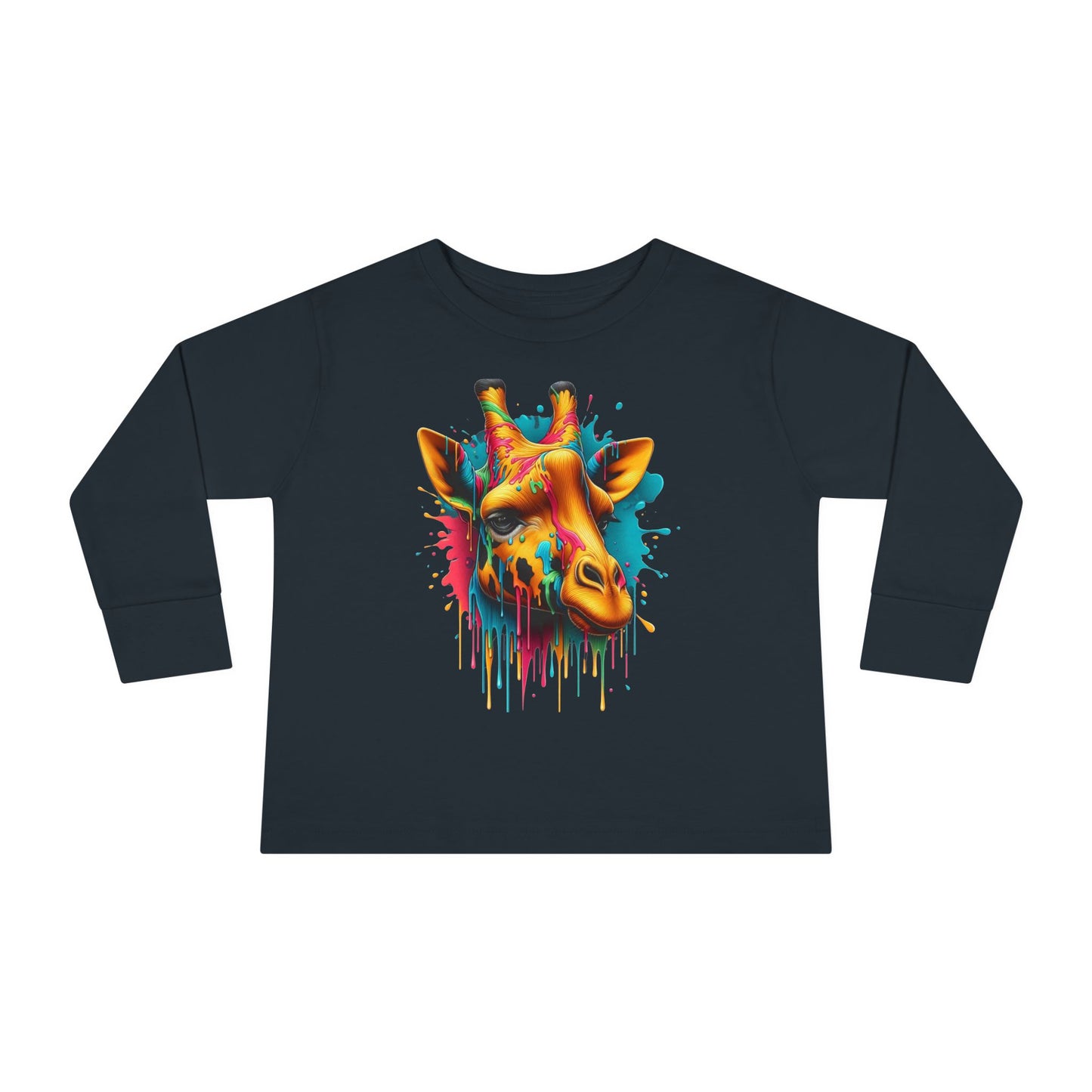 Colorful Giraffe Toddler Long Sleeve Tee