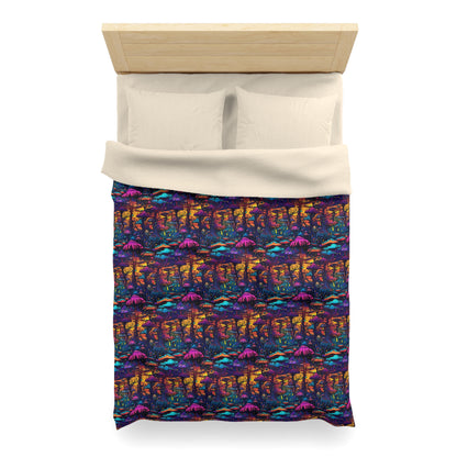 Psychedelic Spore Forest Microfiber Duvet Cover