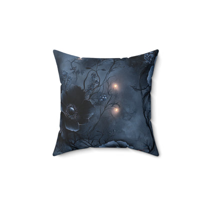 Black Roses & Vines Throw Pillow