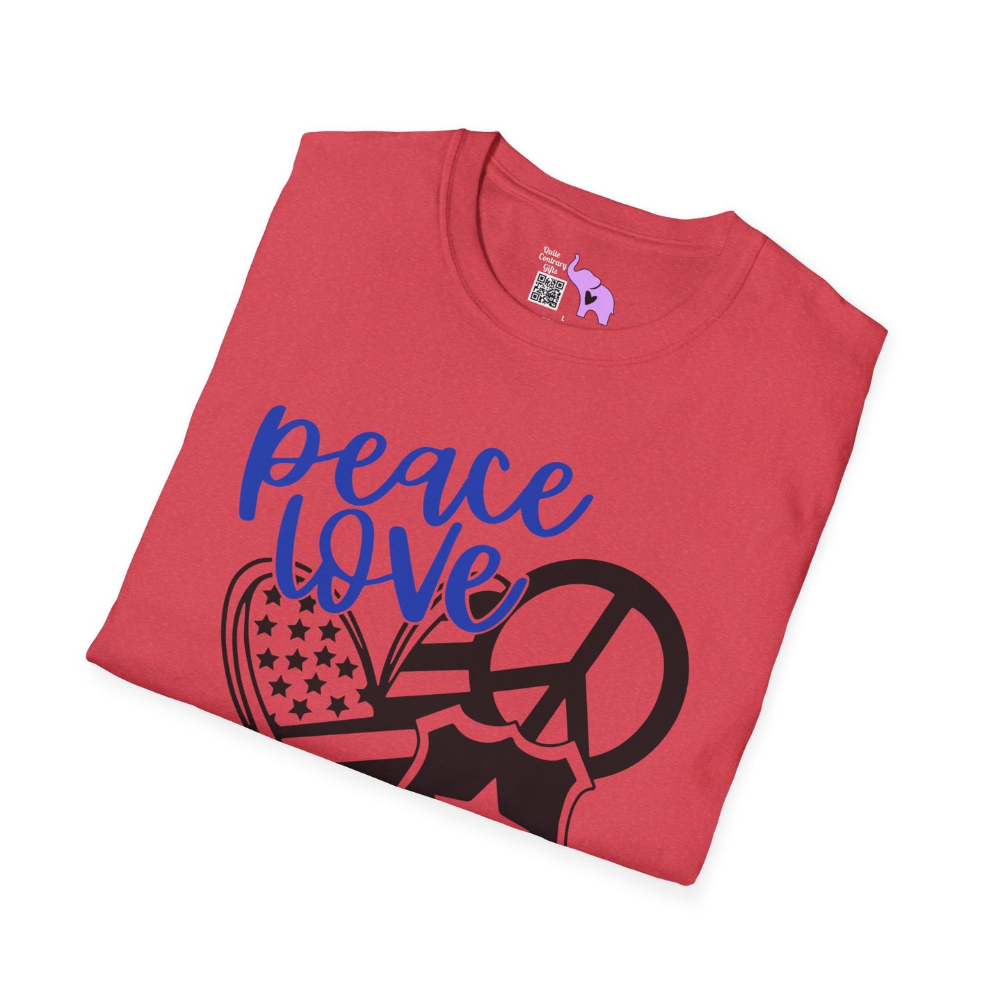 Peace Love Back The Blue Adult T-shirt