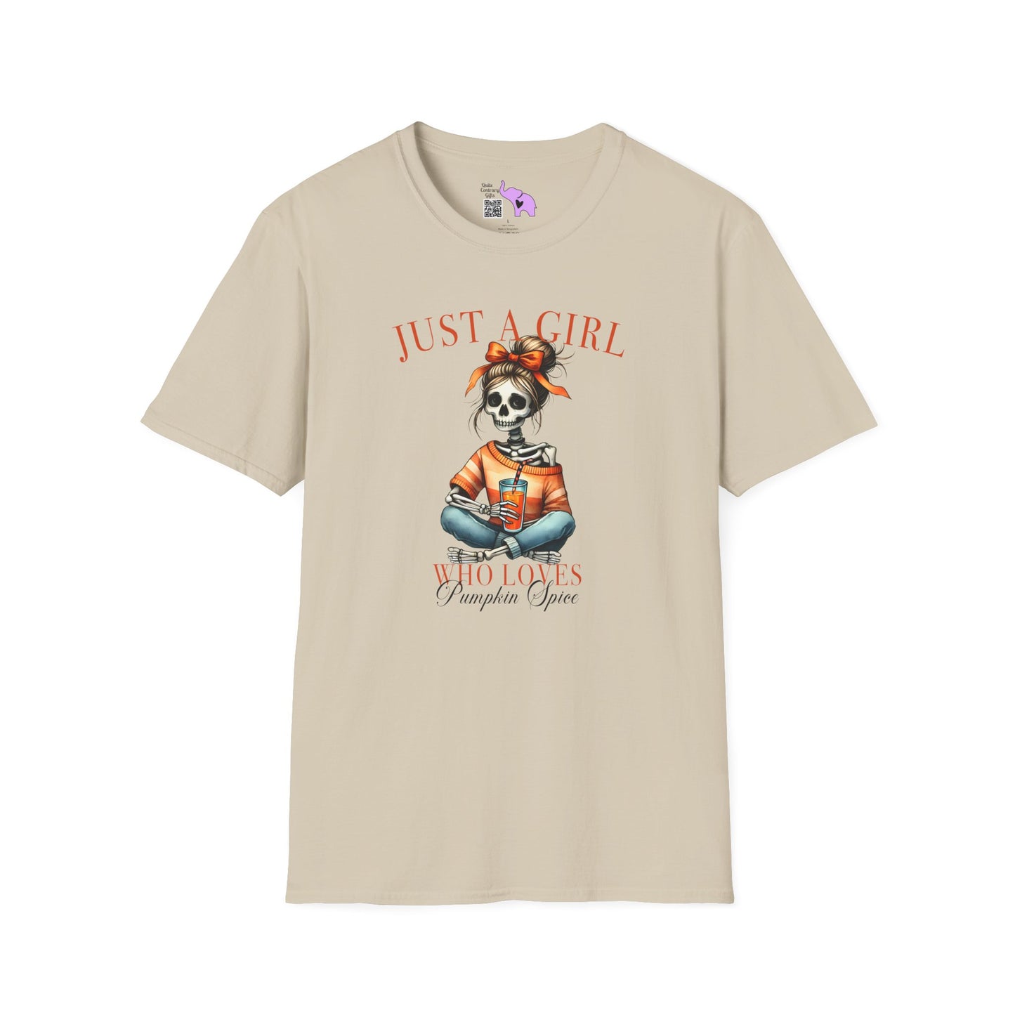 Just A Girl Who Loves Pumpkin Spice Skeleton Adult T-shirt