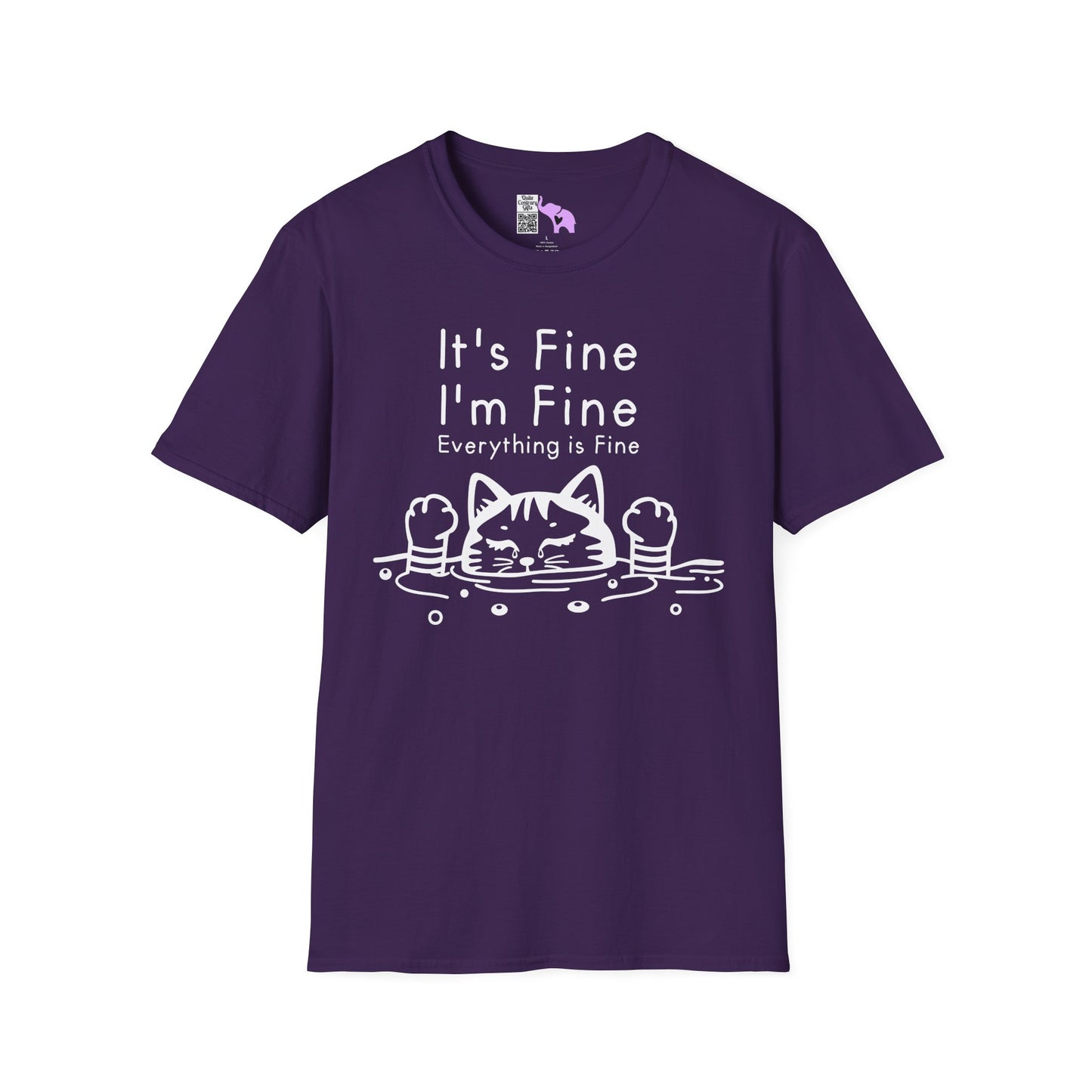 It's Fine I'm Fine Everything's Fine (Cat) Adult T-shirt