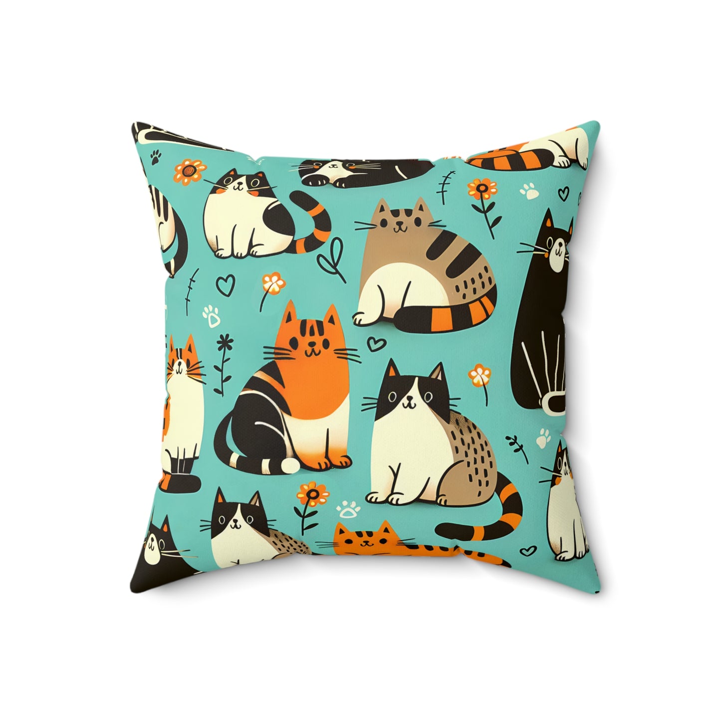 Whimsy Whiskers Throw Pillow