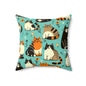 Whimsy Whiskers Throw Pillow