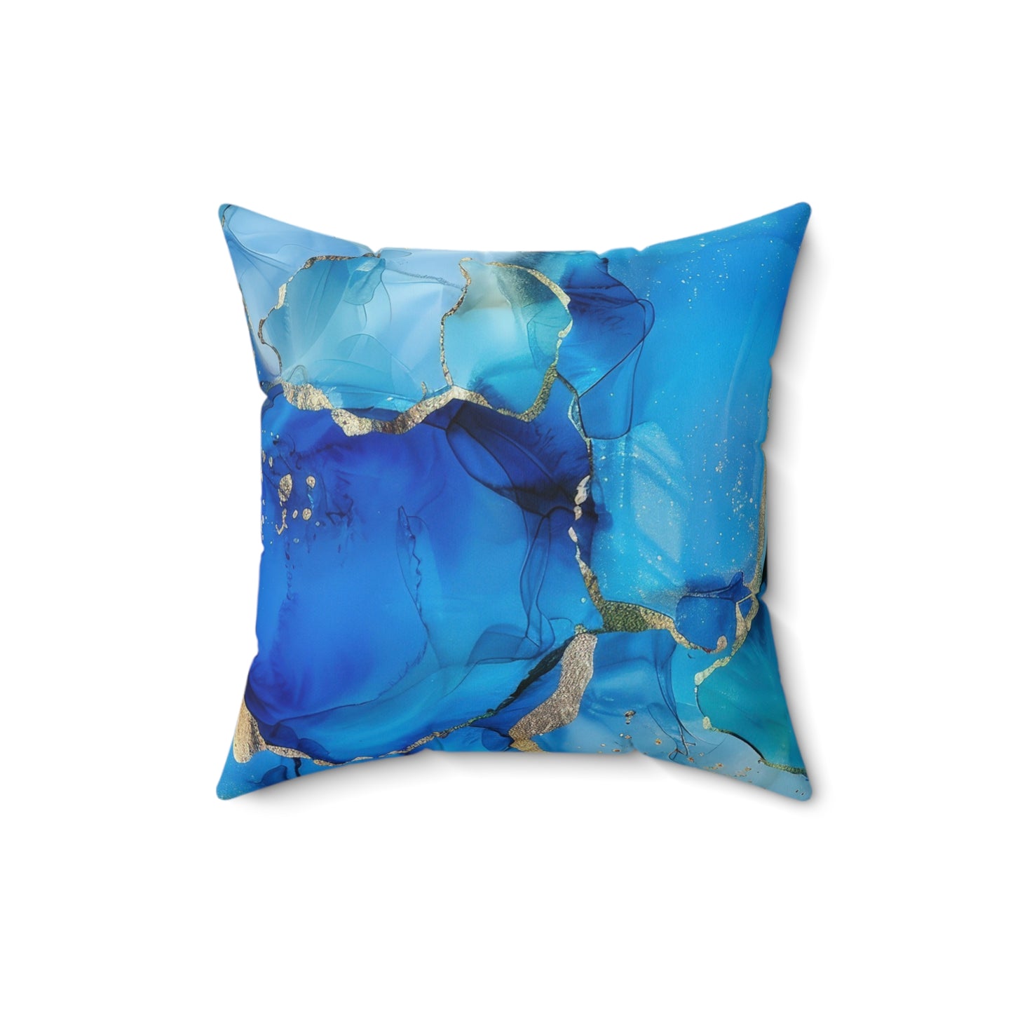 Turquoise Marble Print Throw Pillow