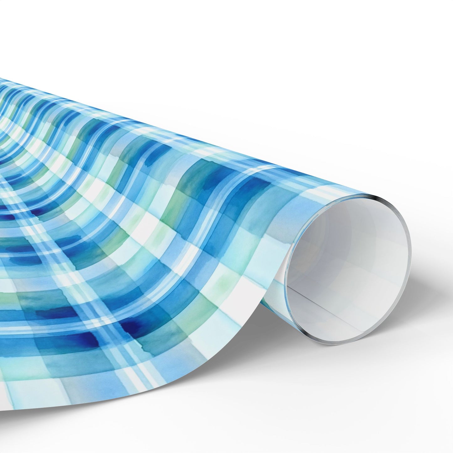 Ocean Sunset Plaid Wrapping Paper