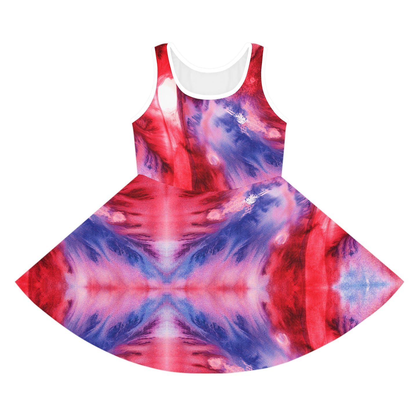 Red, White & Blue Tie Dye Sleeveless Sundress