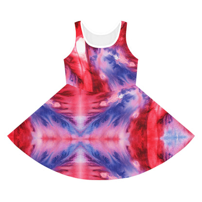 Red, White & Blue Tie Dye Sleeveless Sundress