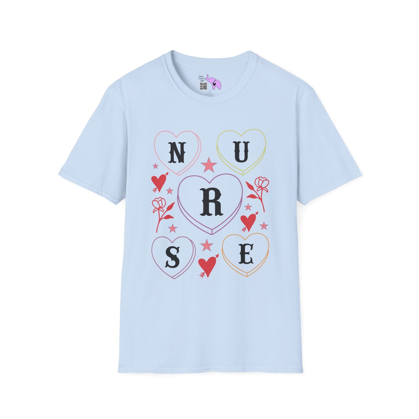 ""Nurse Candy Hearts Adult T-shirt