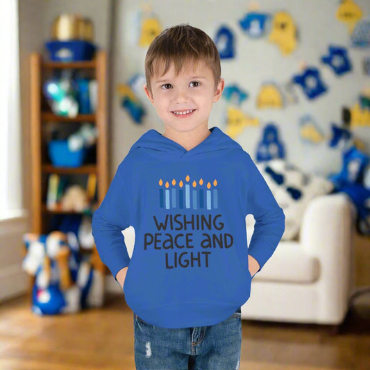 Hanukkah Wishing Peace & Light 2 Toddler Pullover Fleece Hoodie