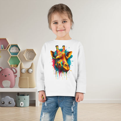 Colorful Giraffe Toddler Long Sleeve Tee