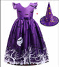 Halloween Cute Witch Dress Printed Mesh
