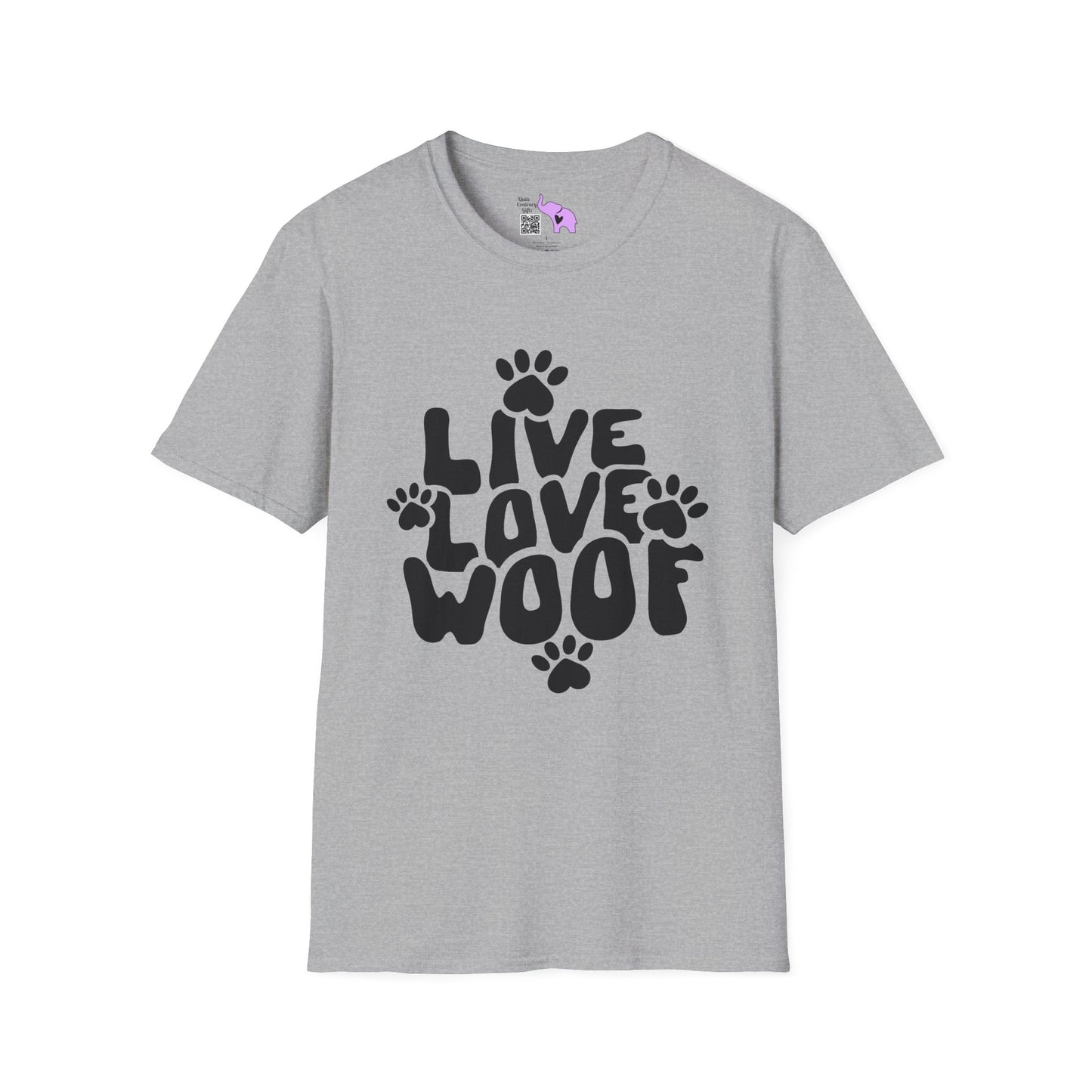 Live Love Woof Adult Tshirt