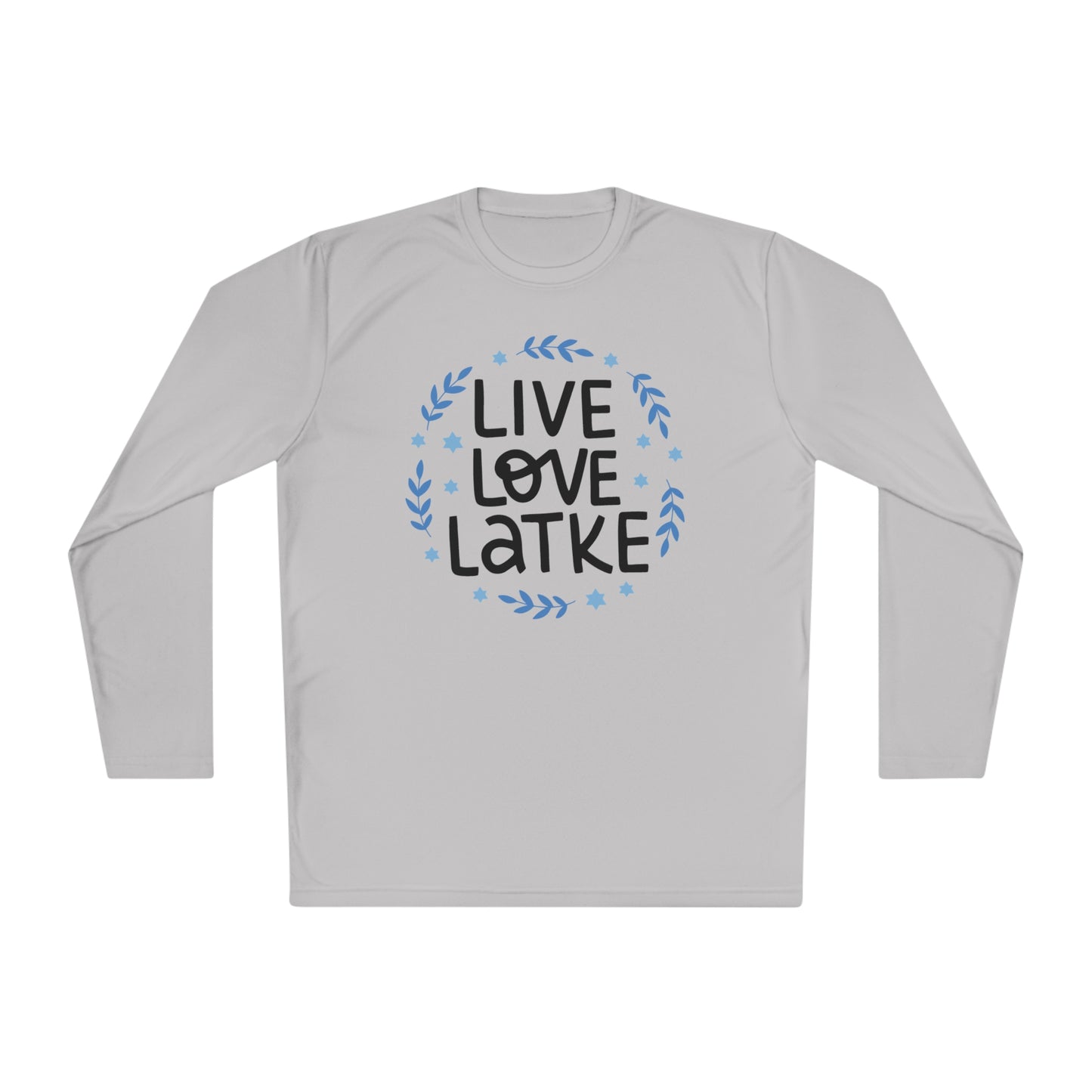 Hanukkah Live Love Latke Adult Long Sleeve Tee