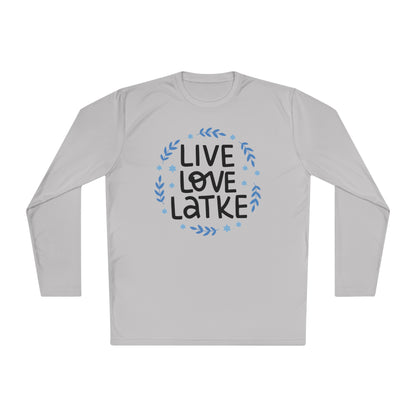 Hanukkah Live Love Latke Adult Long Sleeve Tee