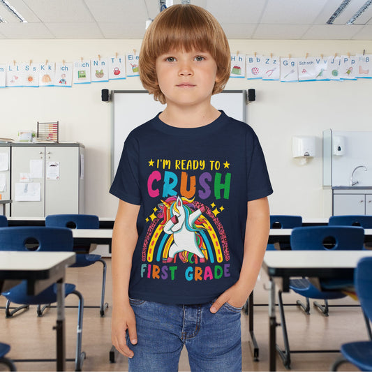 I'm Ready to CRUSH 1st Grade Unicorn Heavy Cotton™ Toddler T-shirt