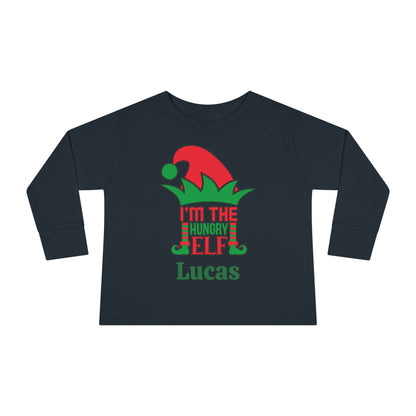 I'm The Hungry Elf Personalized Toddler Long Sleeve Tee