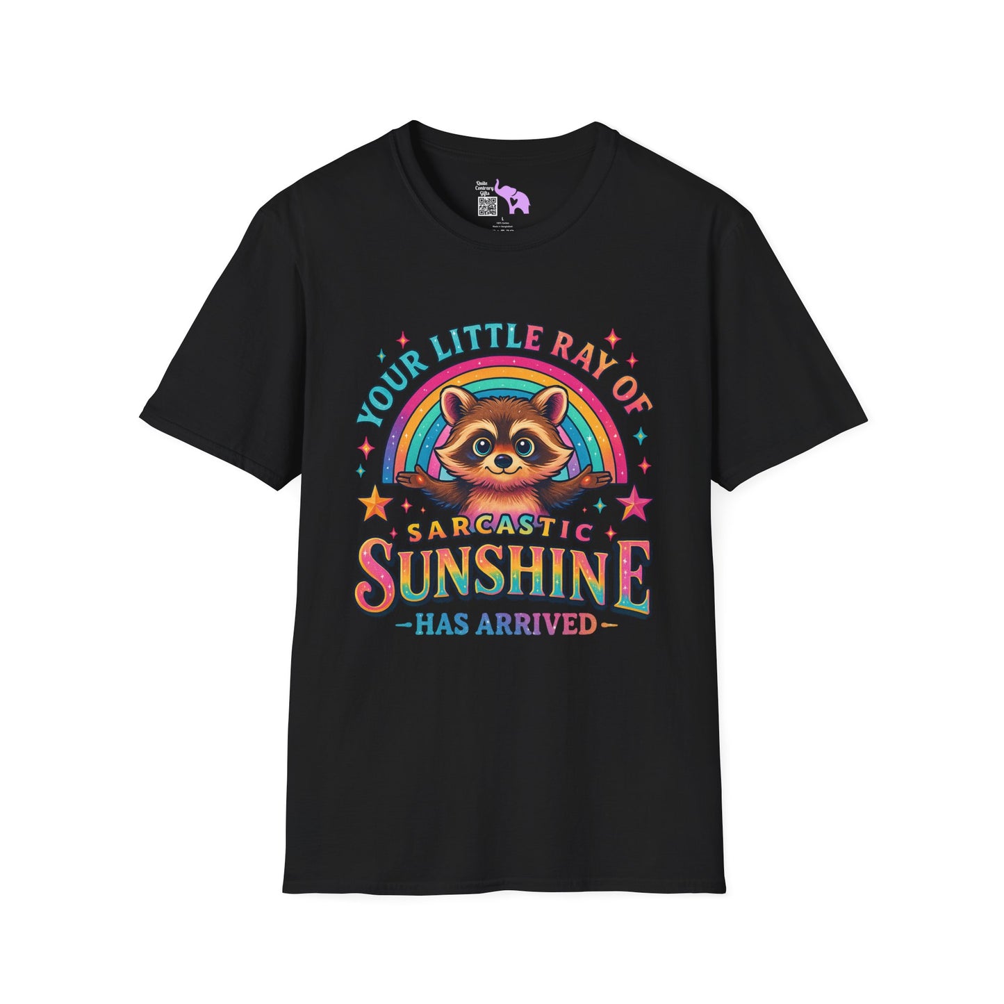 Your Little Ray of Sarcastic Sunshine is Here (Racoon) Adult T-shirt