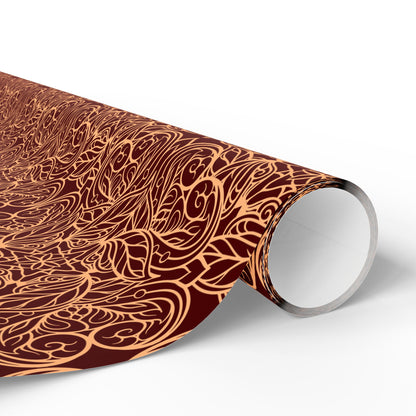 Golden Crimson Mandala Wrapping Paper
