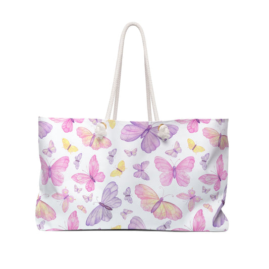 Pastel Butterfly Dreams Weekender Bag