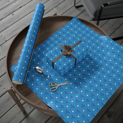 Blue/White Star of David Hanukkah Wrapping Paper